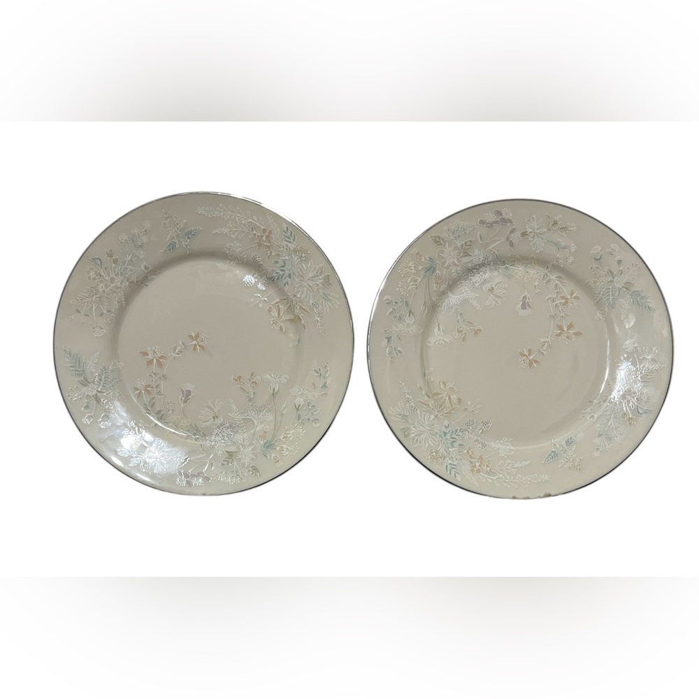 Set of 2 Lenox Cream Floral Salad Plates April Pattern